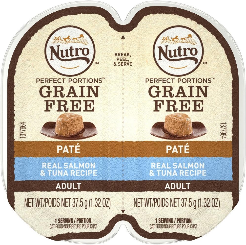 Nutro 50411520 – Alimento para gatos de salmón y atún suave, sin granos, 24Ea2.65oz, porciones perfectas, talla única