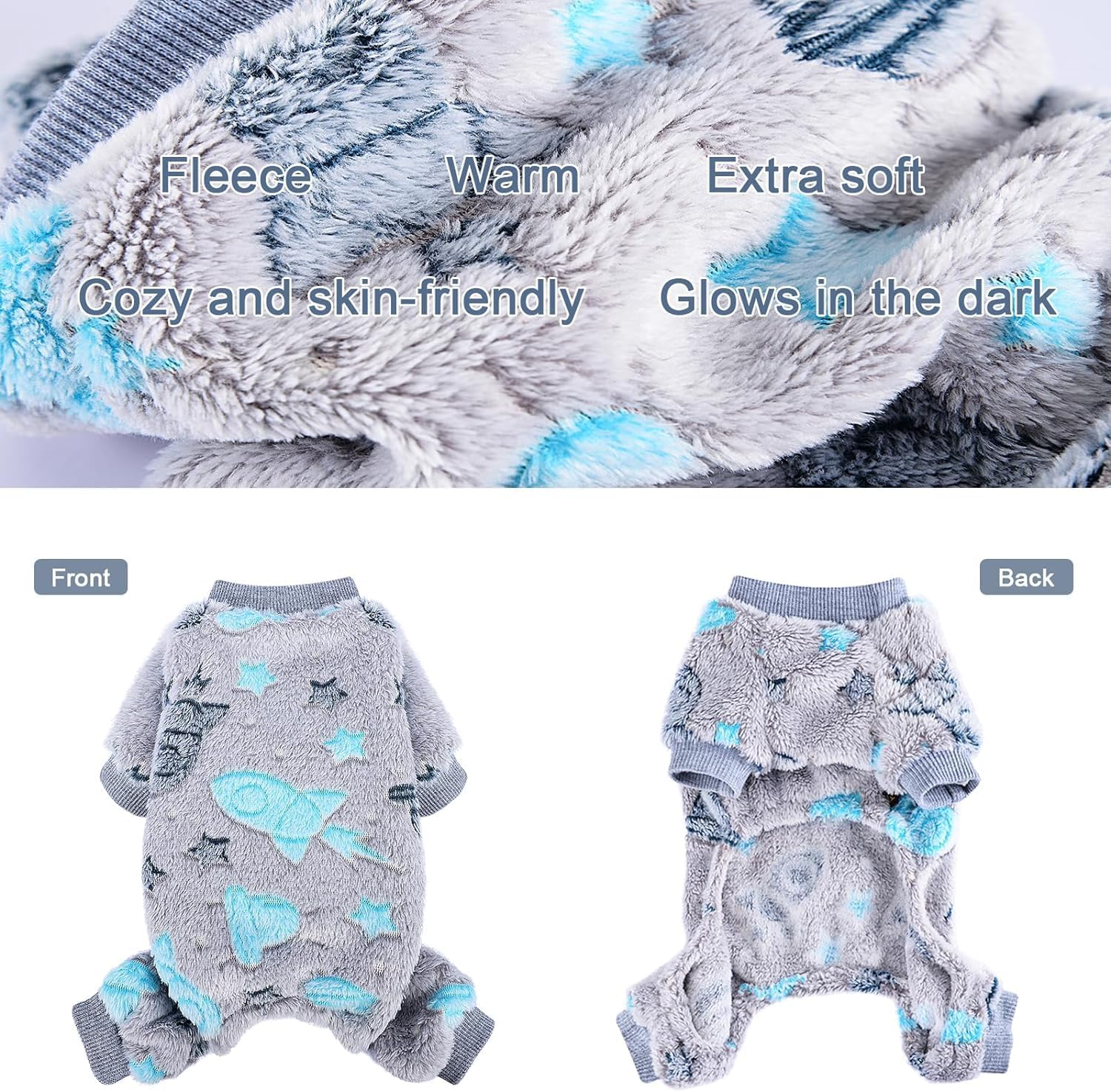 Ropa para perros pequeños, suéter para perros pequeños que brilla en la oscuridad, suéter para perro pequeño de unicornio teñido anudado, material