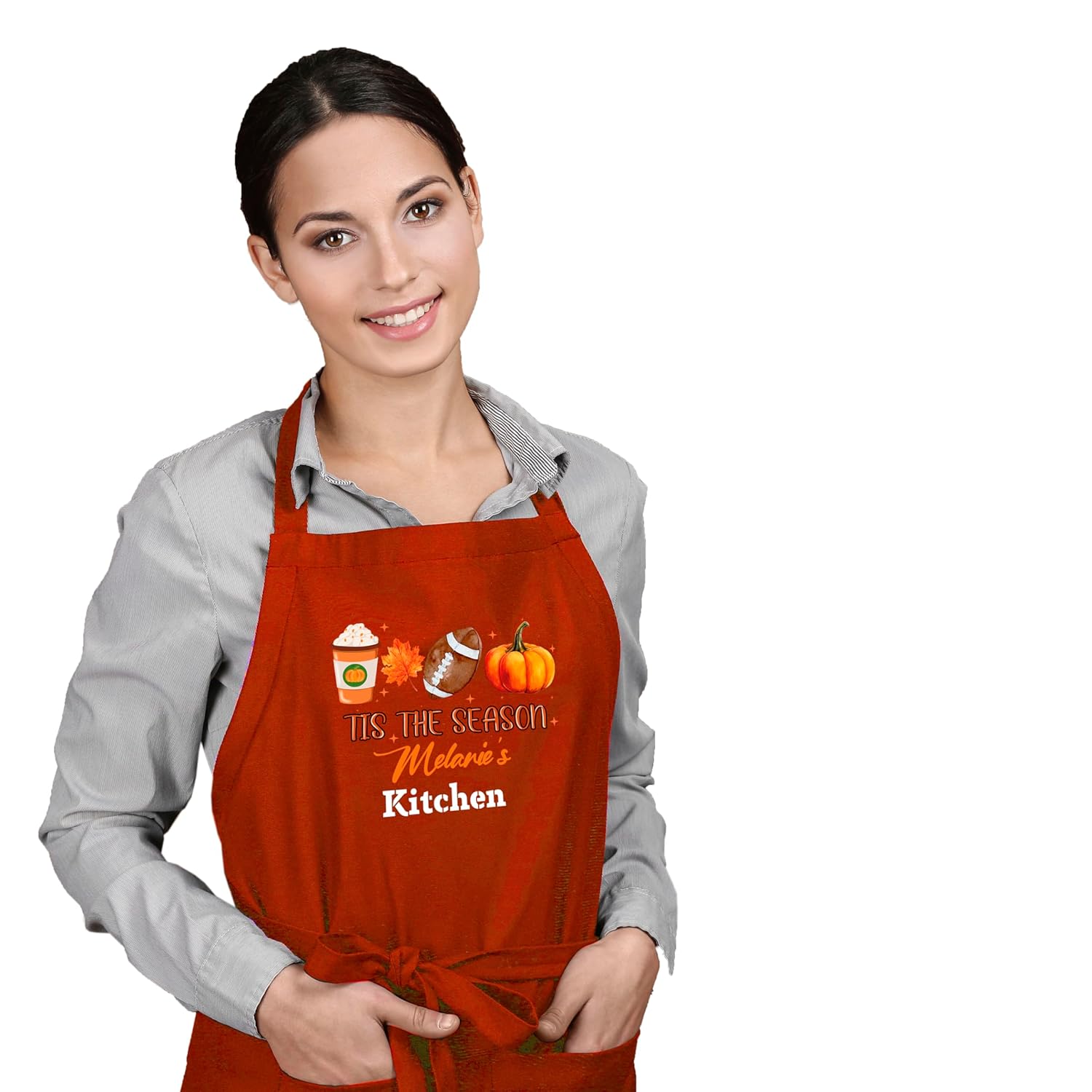 Tis Season, Customized Halloween Apron, Fall & Thanksgiving Apron, Christmas Aprons For Women, Autumn Kitchen Pumpkin Aprons, Delantales de Cocina,