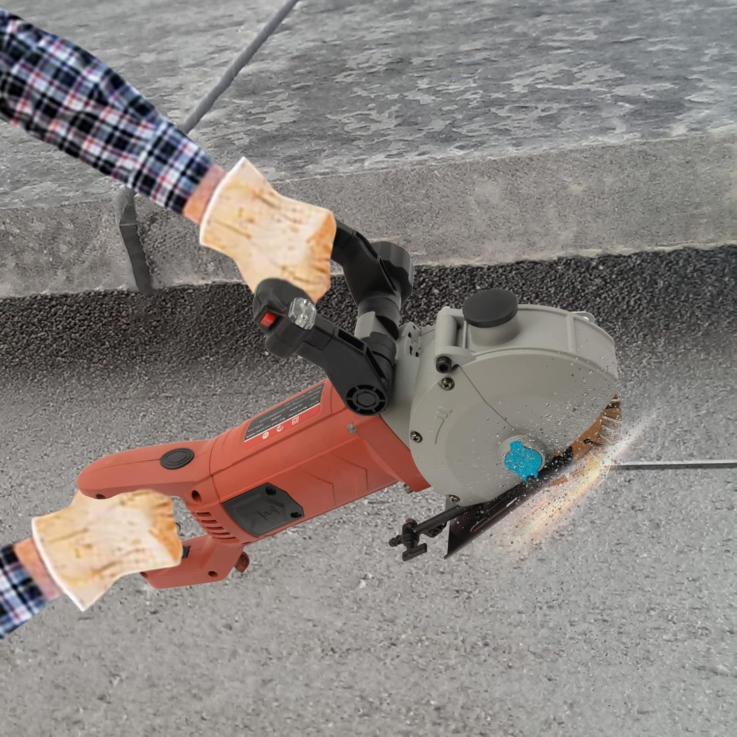 Cortadora de pared de 4800 W, cortadora eléctrica de ranura de pared de 110 V, cazador de ranurado portátil con 5 piezas de sierra de 5.2 pulgadas y