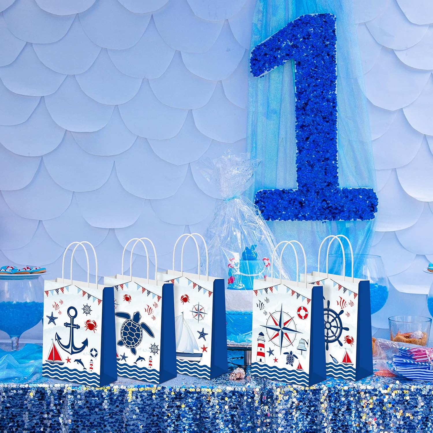 Patelai 24 bolsas de regalo náuticas, bolsas de regalo náutico, regalos de fiesta náutica, suministros de fiesta náutica, regalos de fiesta náutica,