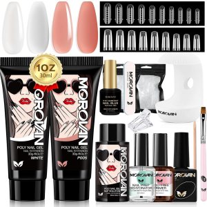 Morovan Poly Gel Nail Kit Poly Nail Gel Kit with U V Lamp 2 Colors Poly Gel Kit DIY Extension Gel Kit Poly Nail Gel Kit Starter Kit with Everything Morovan Poly Gel Nail Kit Poly Nail Gel Kit with U V Lamp 2 Colors Poly Gel Kit DIY Extension Gel Kit Poly Nail Gel Kit Starter Kit with Everything