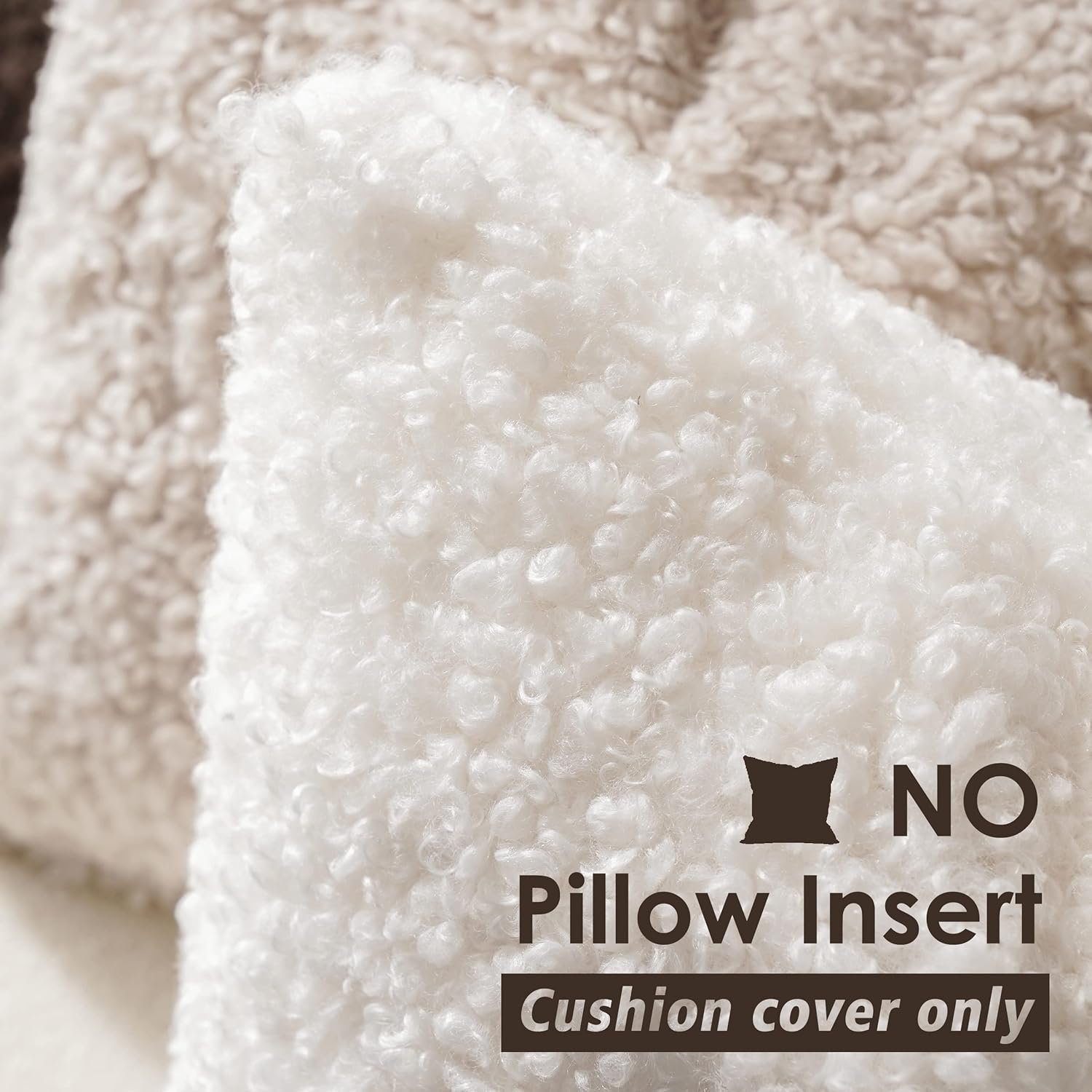 Foindtower 2 fundas de almohada de piel sintética de 20 x 20 pulgadas, color blanco, fundas de almohada de sherpa mullidas, fundas de almohada