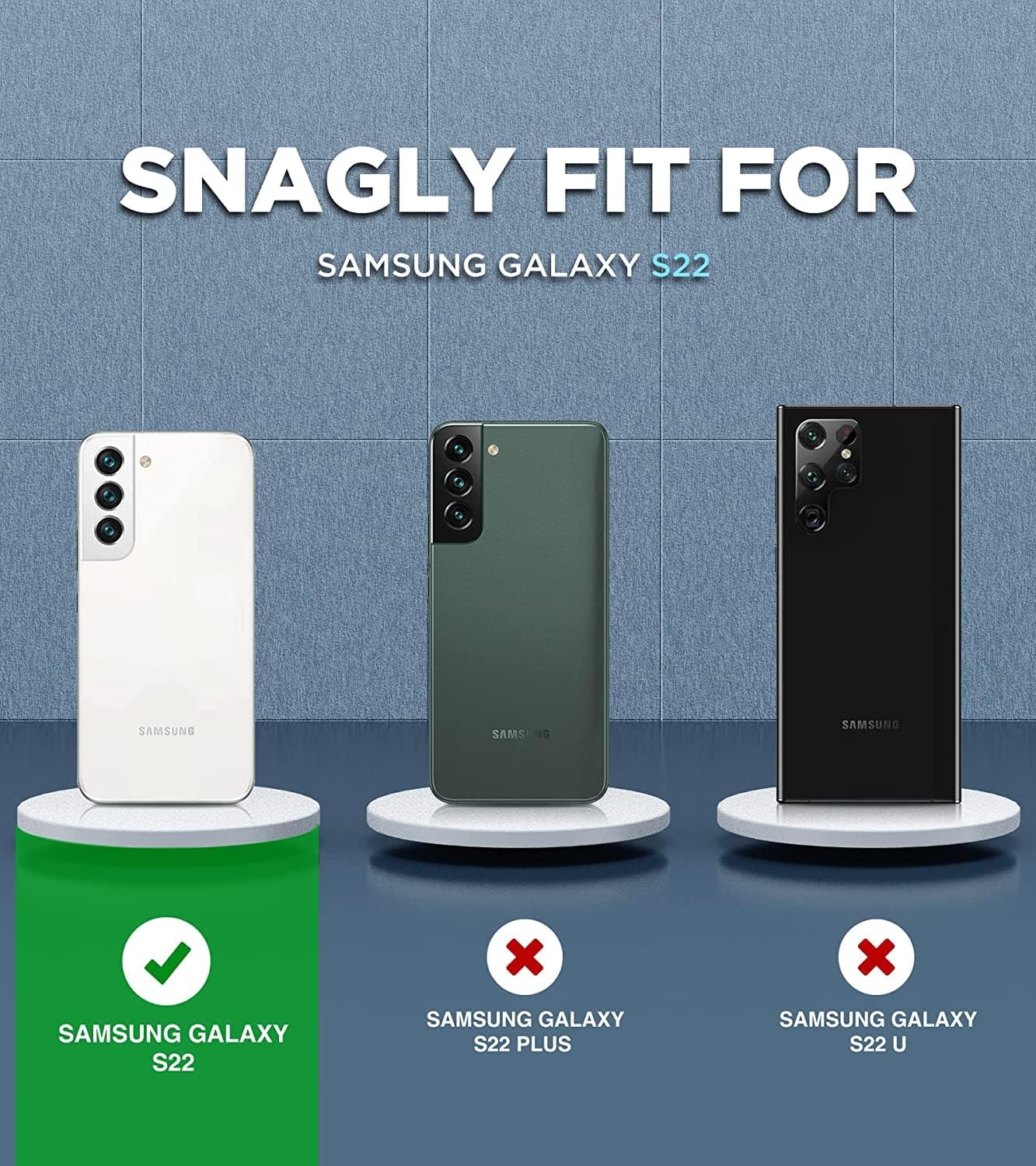 AYMECL Funda para Samsung Galaxy S22, Galaxy S22 con 2 unidades de protección de pantalla de TPU flexible autorreparable, grado militar, doble a