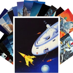 PIXILUV Postales vintage 24 piezas Vintage SciFi Pulp Fiction Cómic Magazine Art por Alex Schomburg Ed Valigursky PIXILUV Postales vintage 24 piezas Vintage SciFi Pulp Fiction Cómic Magazine Art por Alex Schomburg Ed Valigursky