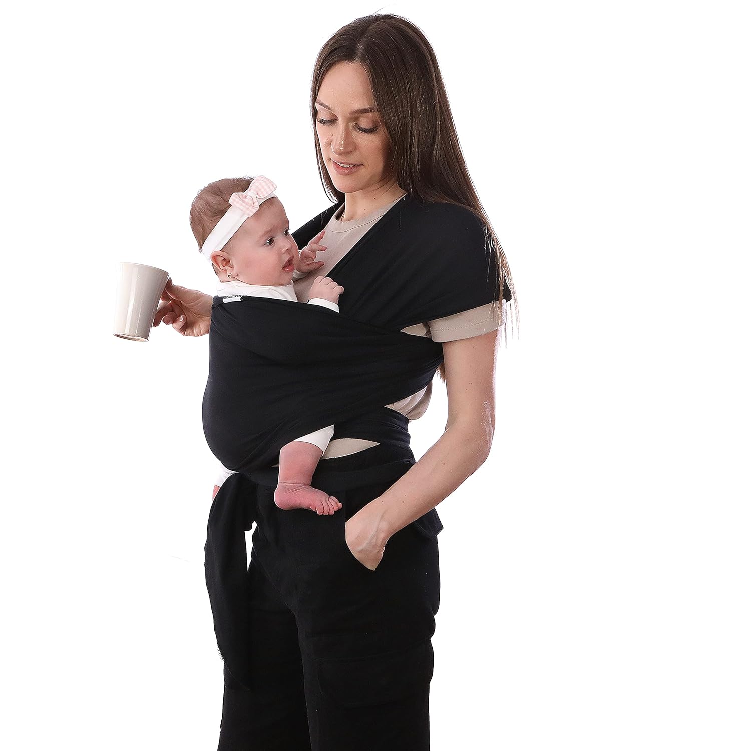 Portabebés – Transportador de bebé manos libres para recién nacidos y bebés, transpirable, ligero y extra suave, mantiene al bebé seguro y seguro,