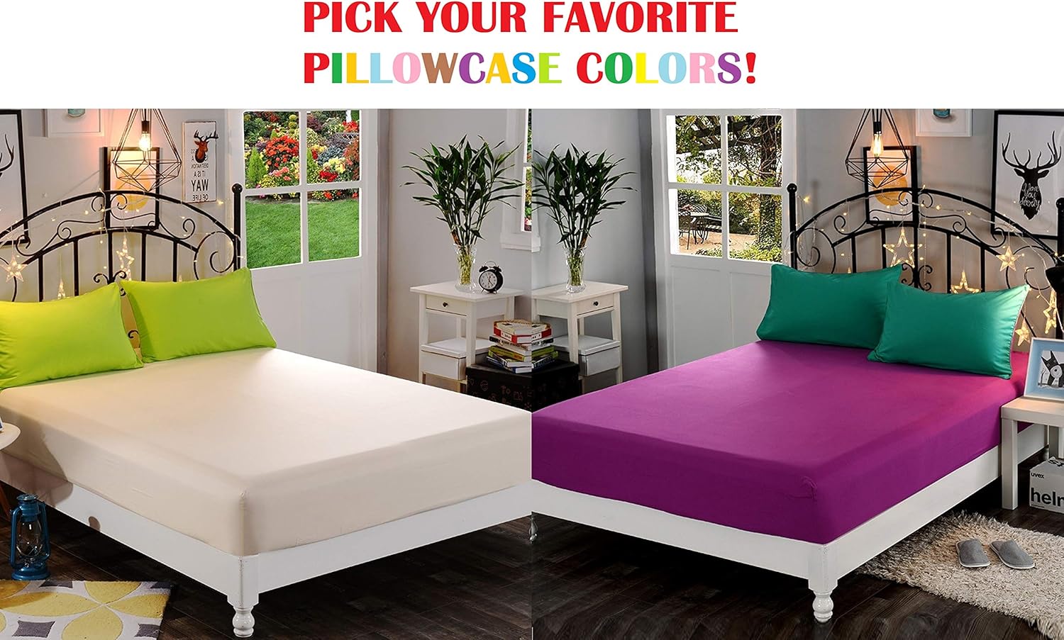 Elegant Comfort – 1sábana bajera de 1,500hilos, microfibra suave, bolsillo profundo de hasta 16pulgadas, resiste a las arrugas y a la decoloración,