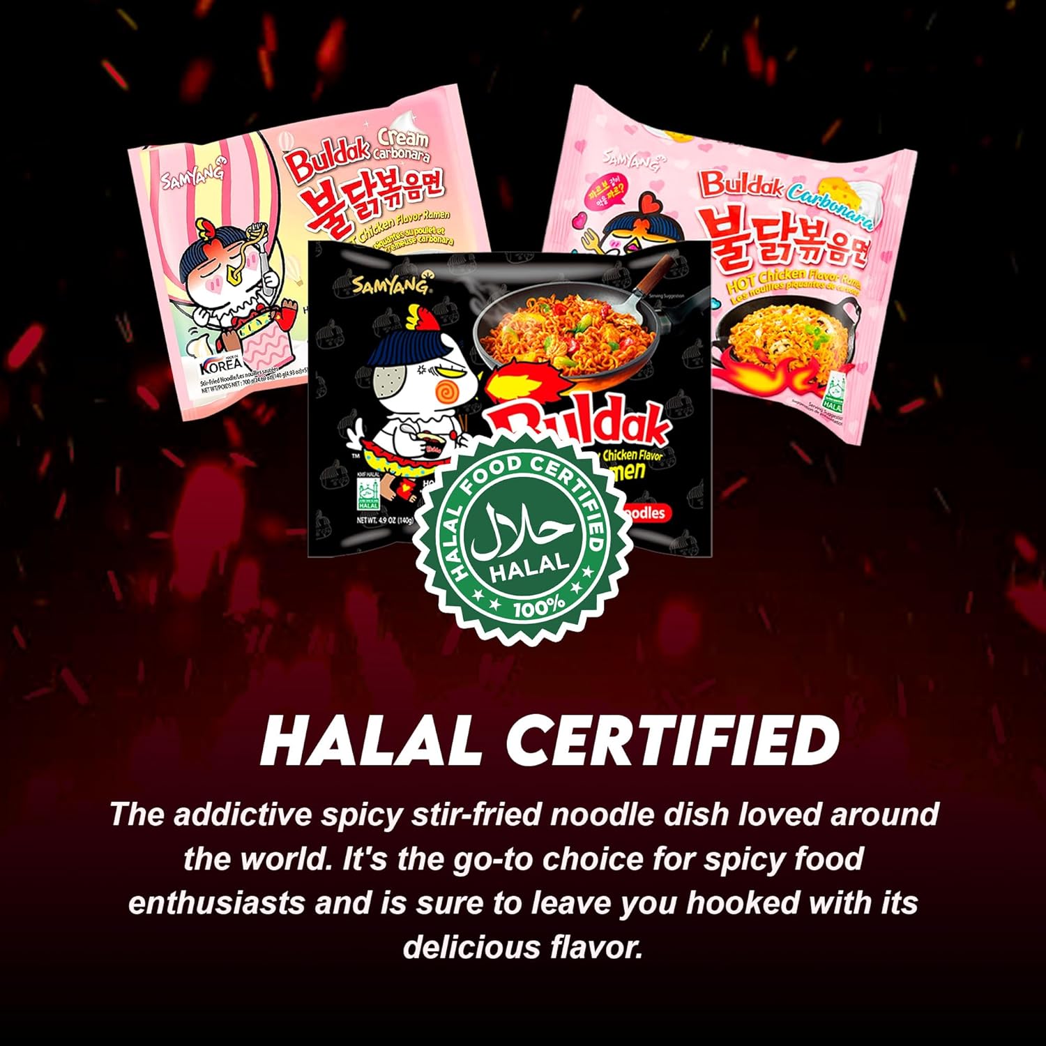Buldak Ramen Fideos  Paquete de 6 fideos ramen coreanos  Buldak Ramen Carbonara Cream Carbonara Cream Carbonara Original Spicy Variety Pack  Incluye