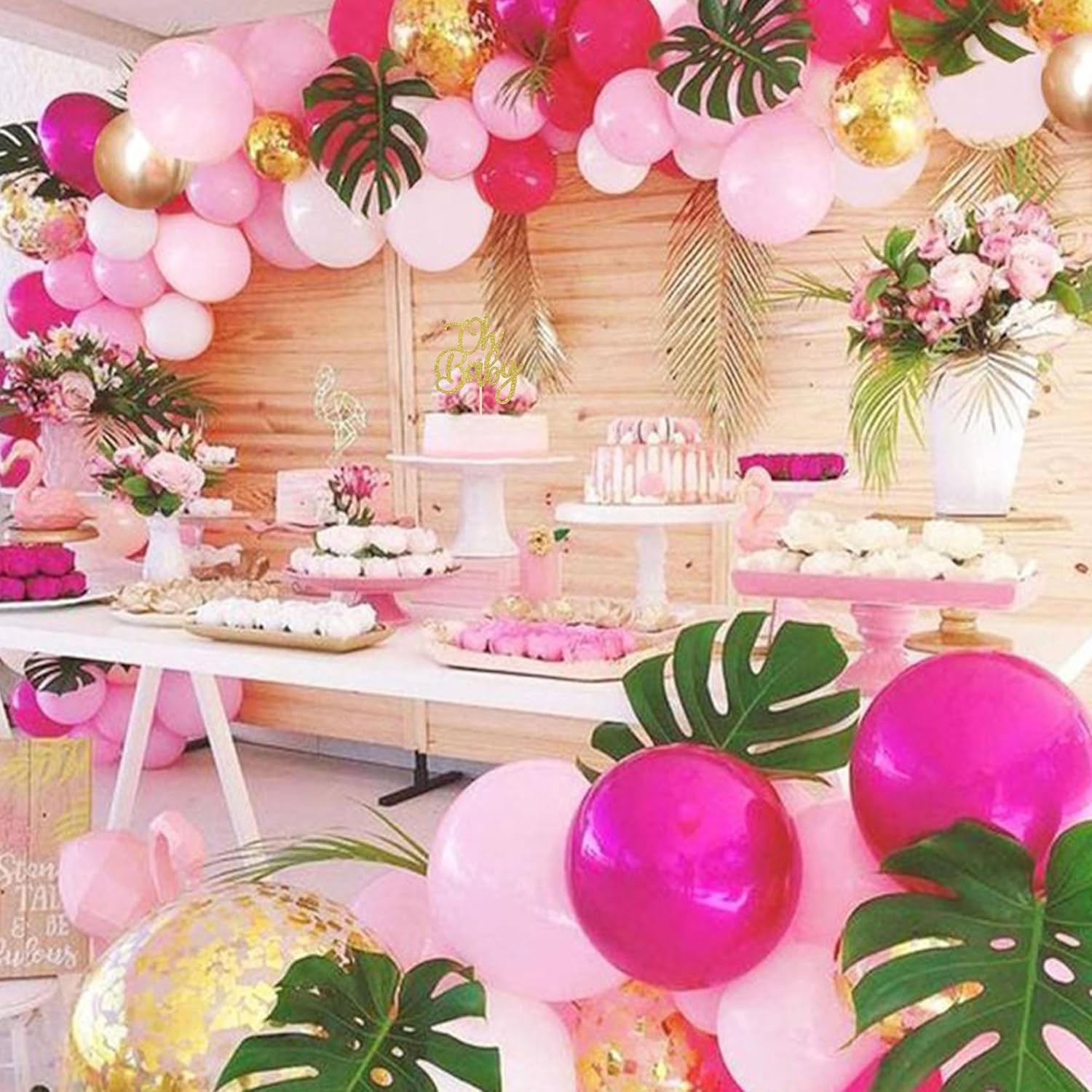 Rsstarxi 1 paquete con purpurina dorada Oh Baby Cake Topper Baby Shower Cake Decor Baby Shower Baby Bautismo Reveal Género Cake Pick para celebrar