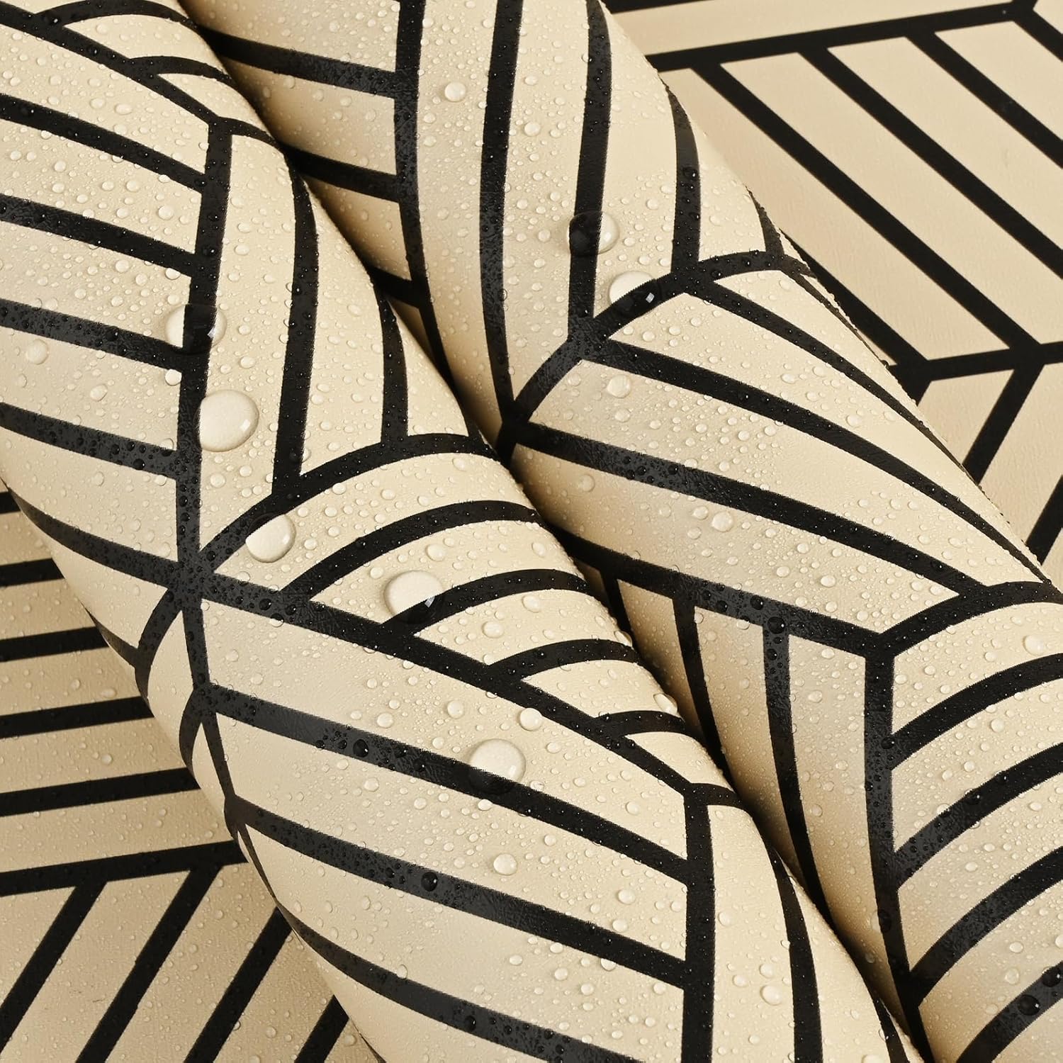 WENMER Papel tapiz hexagonal geométrico de 17.71 pulgadas x 236 pulgadas, papel tapiz de contacto marrón y negro, papel tapiz autoadhesivo