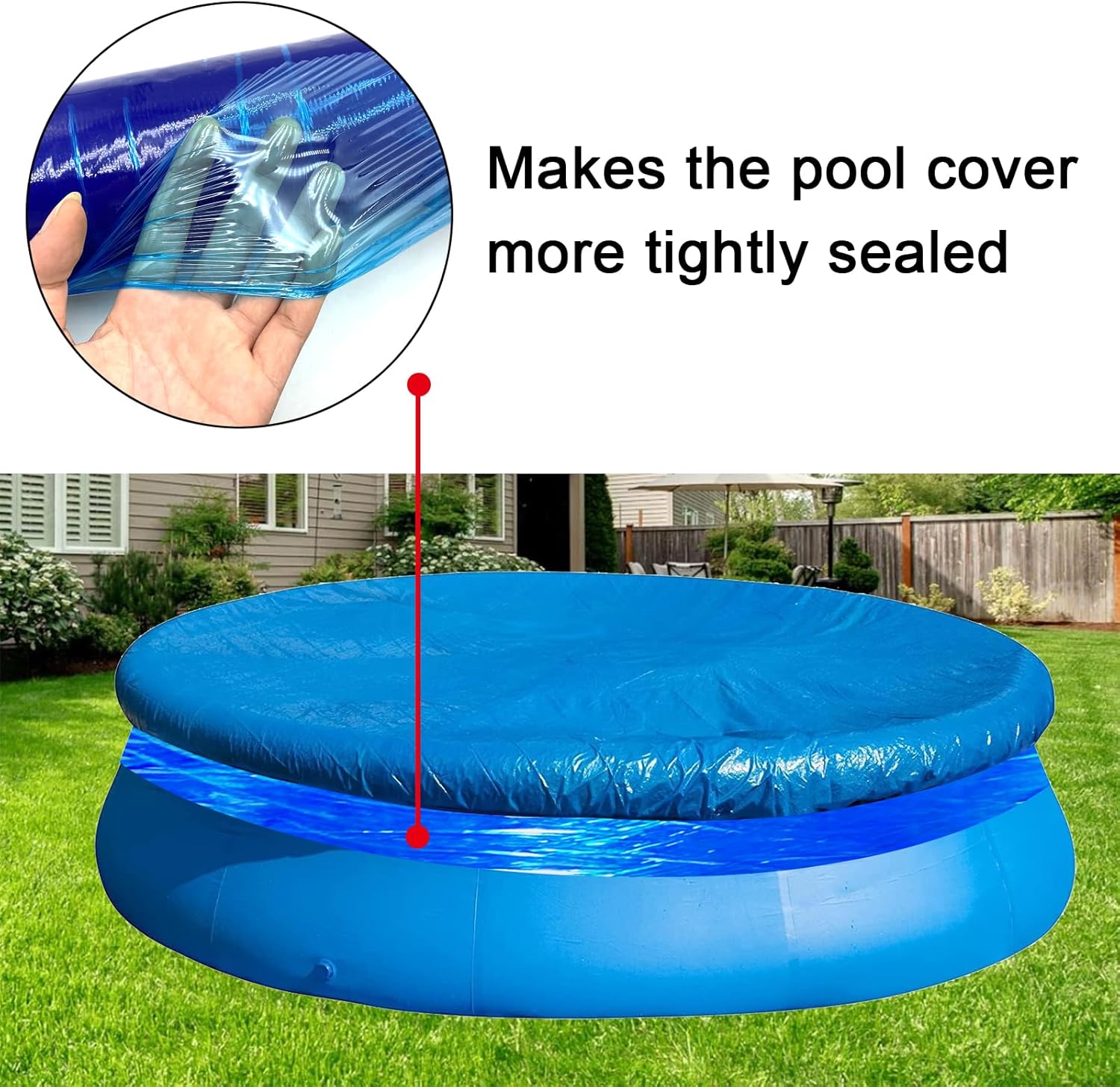 Cubierta de sellado de piscina de invierno de 500 pies para piscinas sobre el suelo, sellador de cubierta elástica a prueba de viento para mantener
