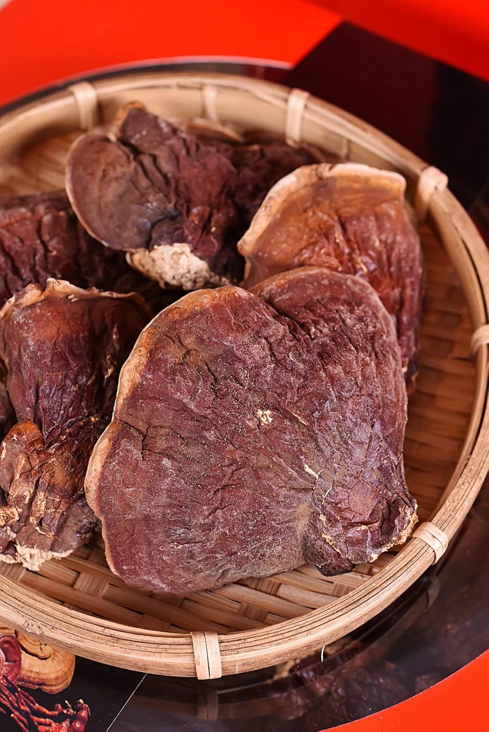 WILD Red Ganoderma lucidum con mango rama entera 8.82 oz. caja de regalo Changbai Mountain seca Ling Zhi