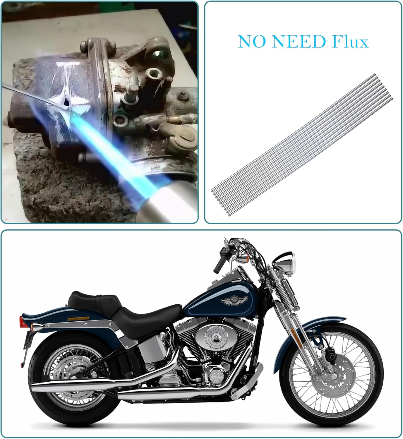 Varilla de soldadura de aluminio 116 para antorcha de propano, varillas de soldadura de aluminio con núcleo de fundente, sin necesidad de flujo,