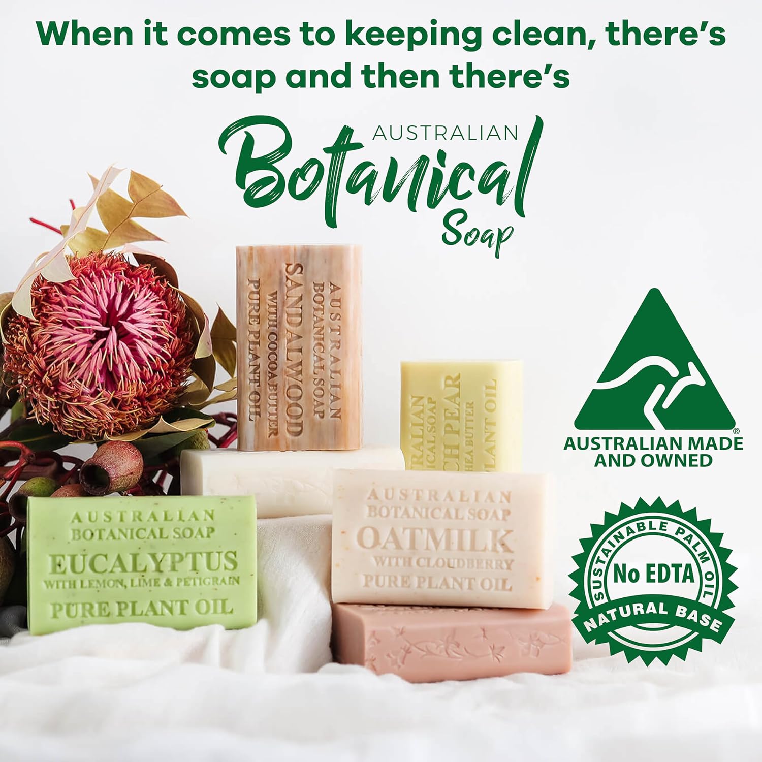 Australian Botanical Soap, Sal marina con minerales oceánicos y jabones de naranja de Valencia  Todo tipo de piel  Enriquece manteca de karité  6.8