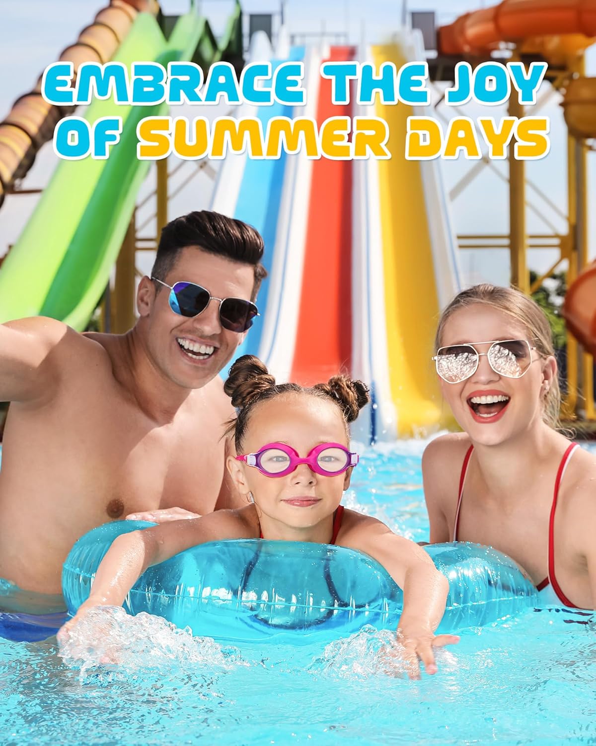 Hoteam Gafas de natación para niños de 4 a 9 años, gafas de natación de visión amplia, antivaho con estuches para niños y niñas