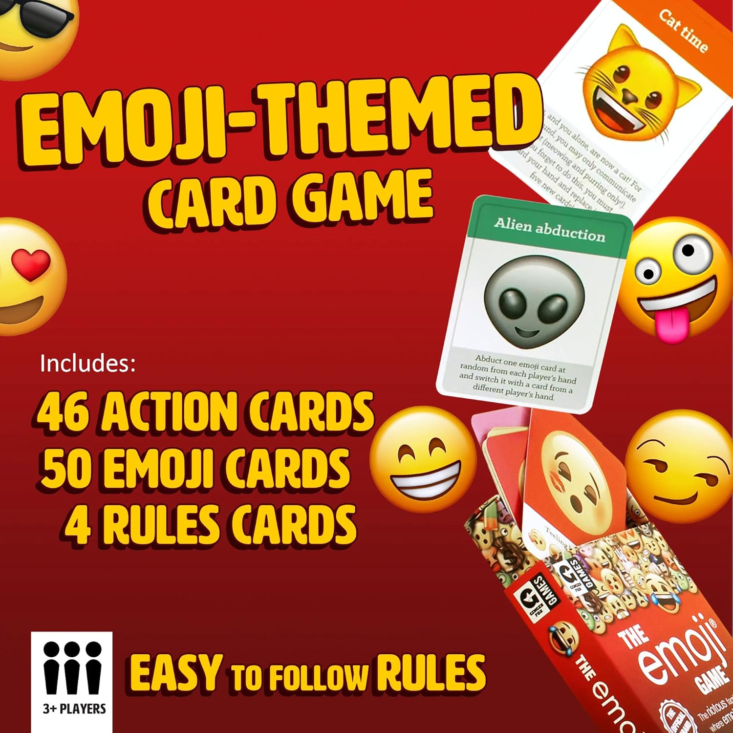Ginger Fox – Juego de cartas Emoji. Divertidos juegos familiares y juegos de fiesta para reuniones. Hangouts y más. Juegos de cartas para niños y