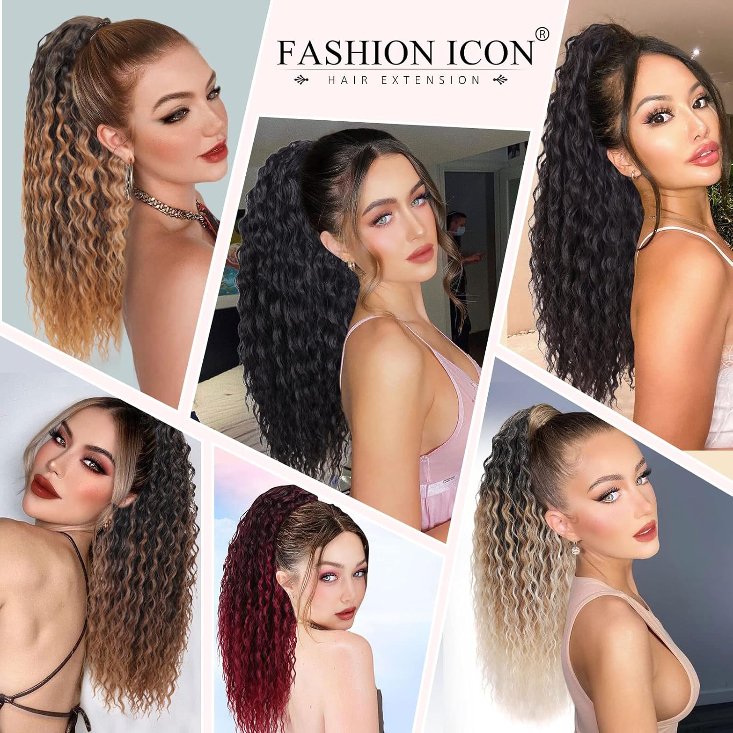 Cola de caballo rizada con cordón de 18 pulgadas con sensación de cola de caballo negra, extensiones de cabello corto con clip de garra, extensión
