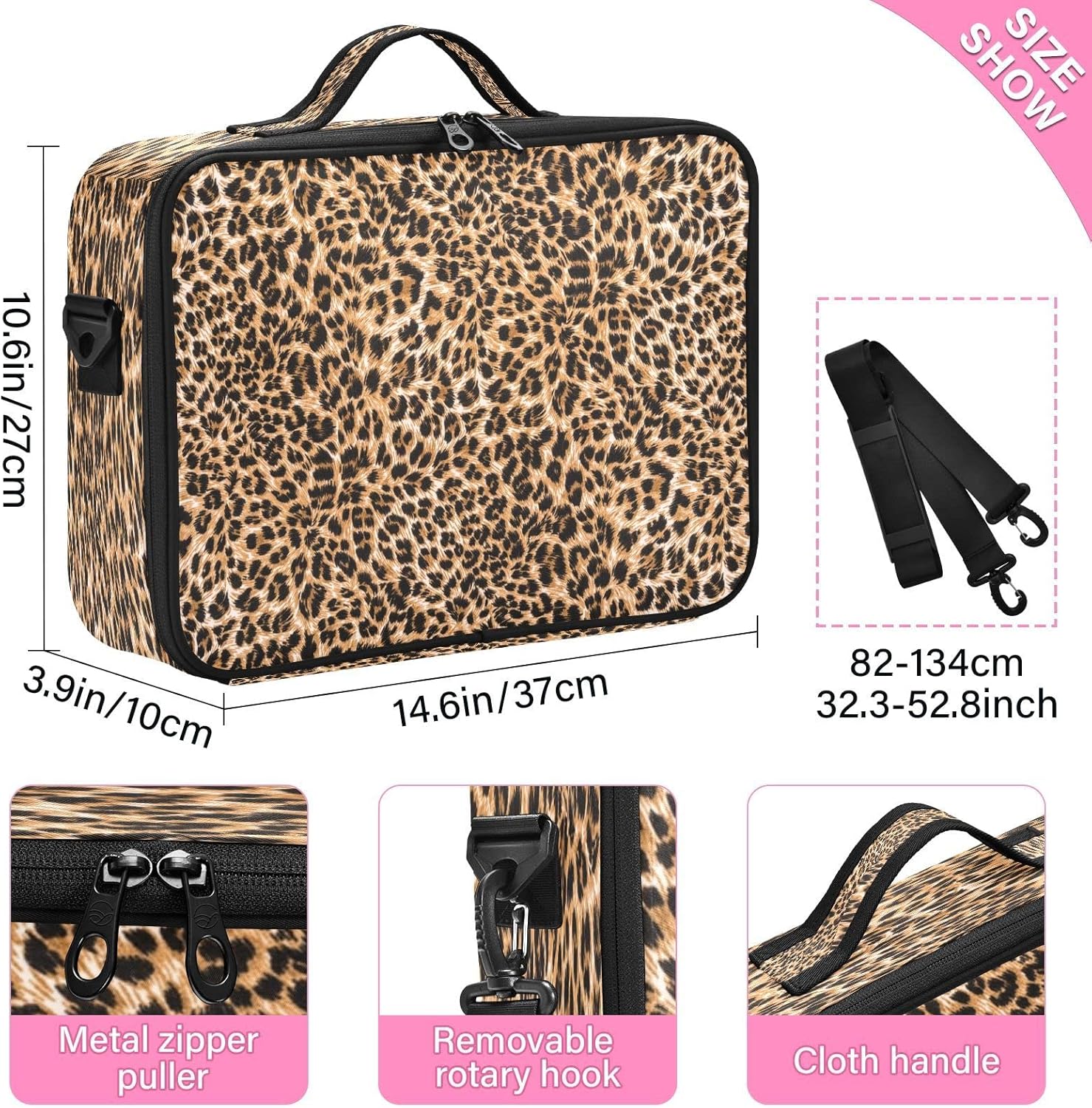 Brown Leopard Camo traveling cosmetic bag toiletries travel makeup bag zipper travel makeup organizer neceser para cosmeticos for womens men mens