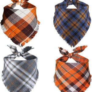 STMK Bandana de otoño para perro, paquete de 4 bandanas para perros con borlas y bordes para perros pequeños, medianos y grandes STMK Bandana de otoño para perro, paquete de 4 bandanas para perros con borlas y bordes para perros pequeños, medianos y grandes