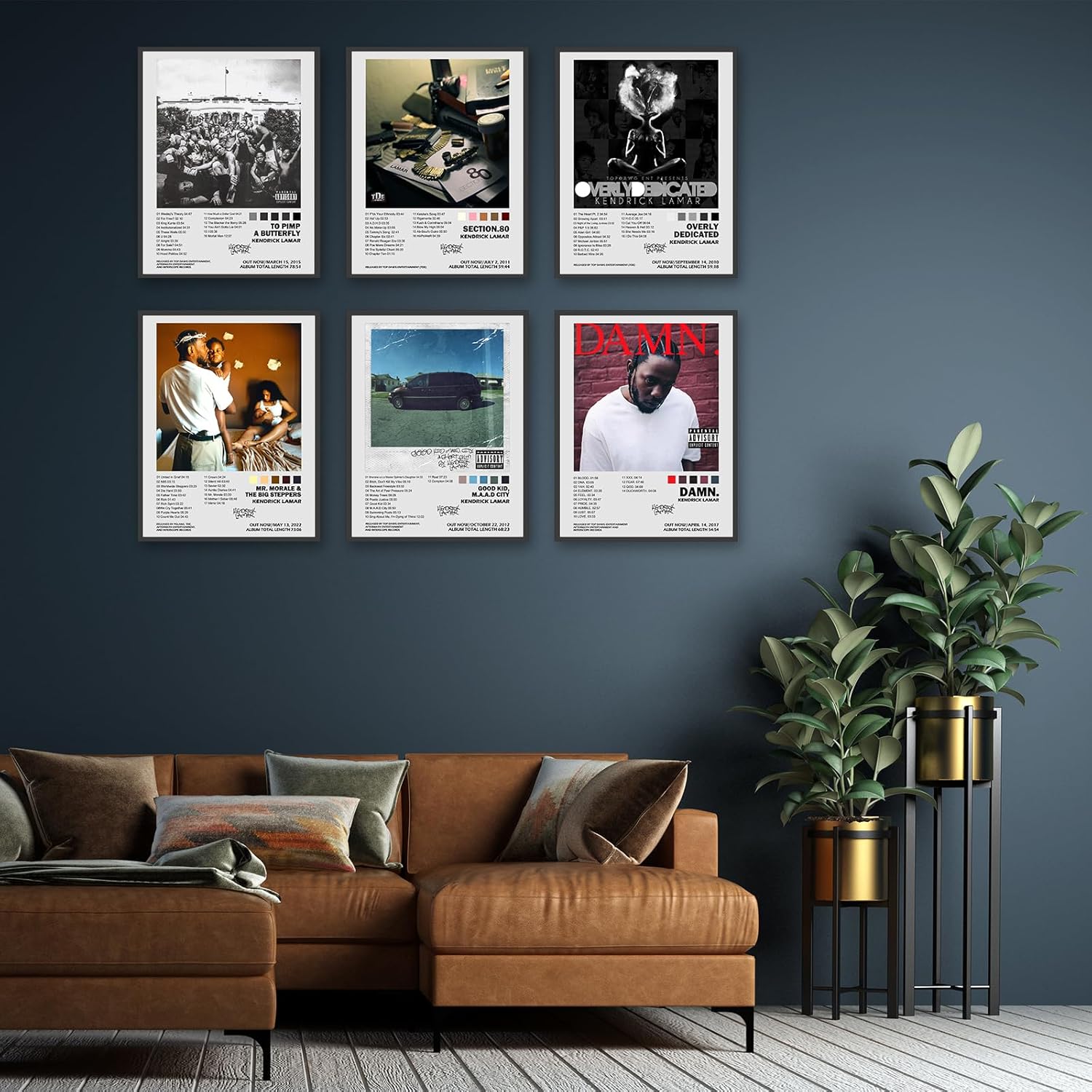 Kendrick Lamar – Póster de la cubierta del álbum de música firmado limitado, póster impreso estético para habitación, impresiones artísticas de