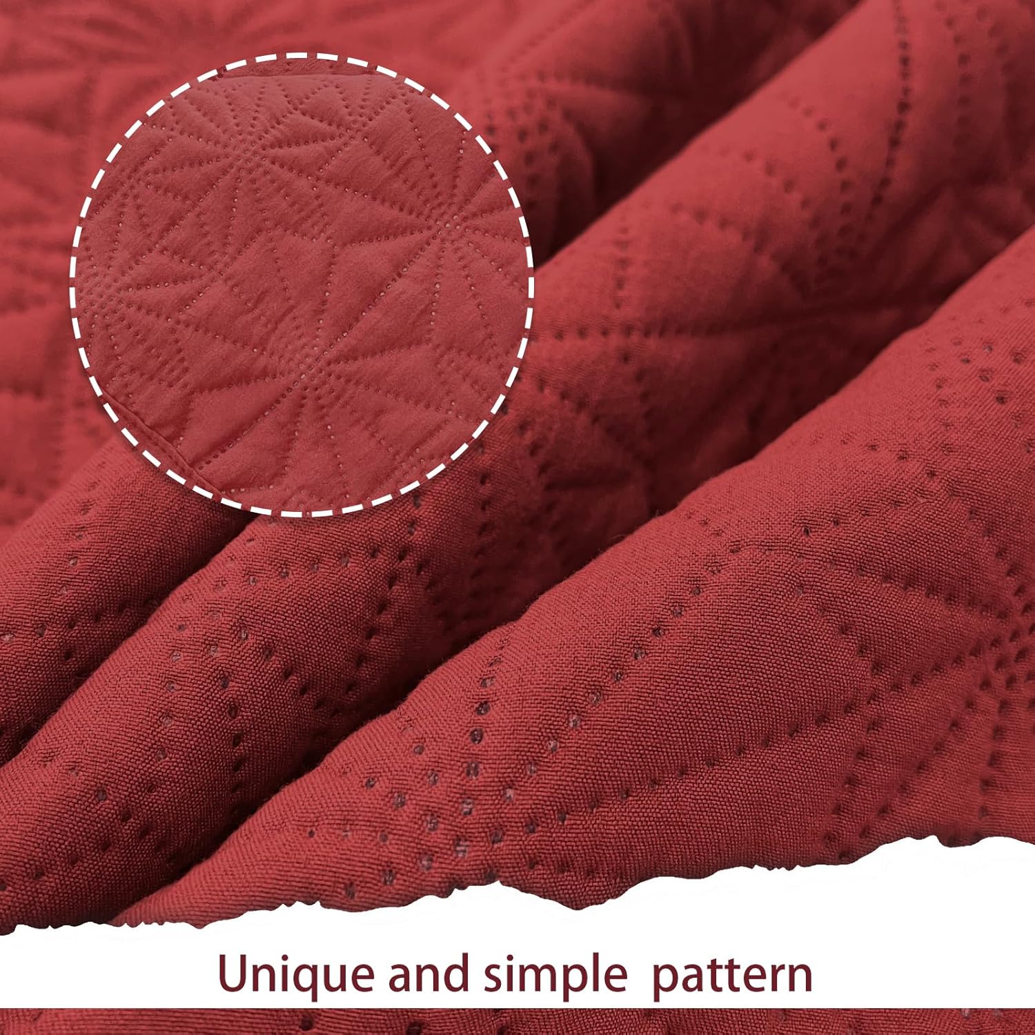 Mocaletto Juego de edredón de lujo de 3 piezas tamaño King, elegante y reversible, juego de ropa de cama rojo con fundas de almohada, colcha de