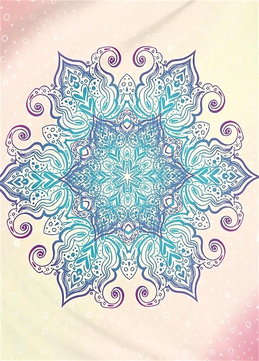 Alfombras de área con mandala, 3 x 5 pies, alfombras bohemias de lujo, color rosa, azul y cian, para sala de estar, interior y exterior, dormitorio,
