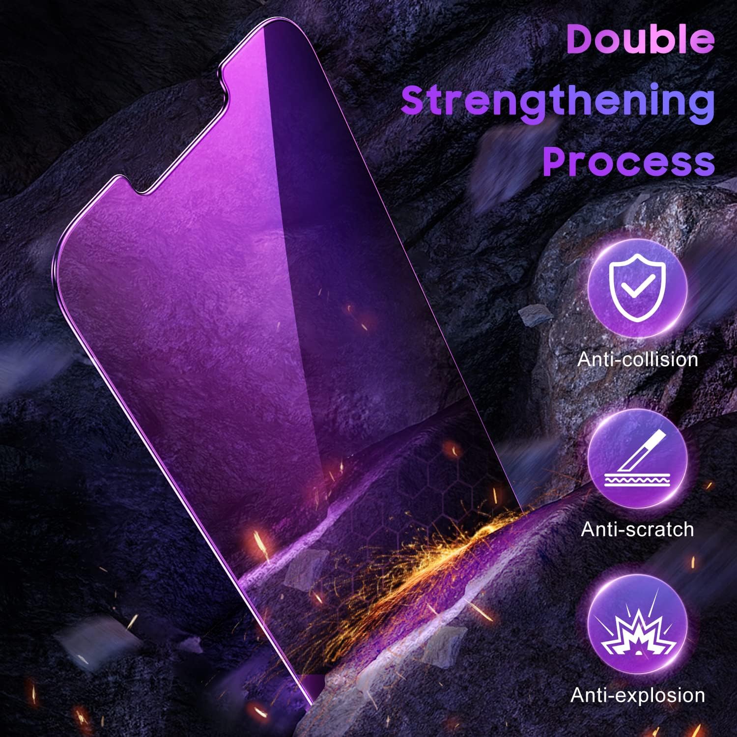 Uyiton Protector de pantalla de privacidad para iPhone 1313 Pro14, privacidad de 28 antiluz azul 9H+ cubierta de pantalla de vidrio templado
