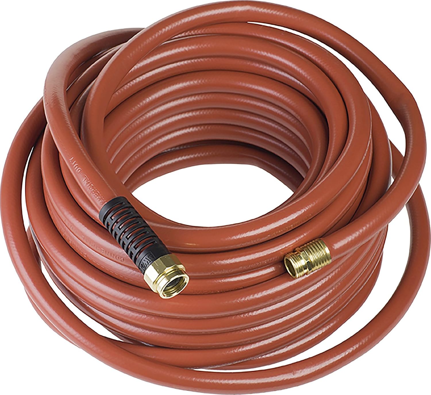 Swan Products SNCG58050 CONTRACTOR+ Manguera de agua de arcilla para servicio comercial con acoplamientos a prueba de aplastamiento 50 pies x 58
