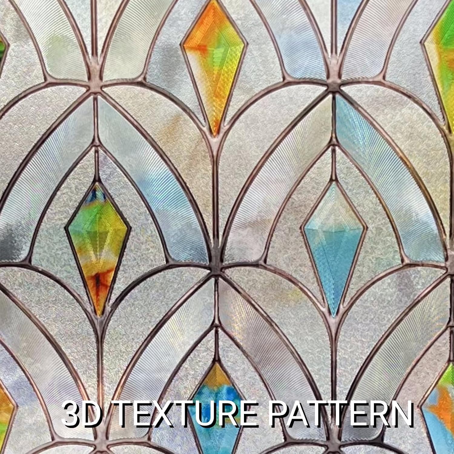 Película decorativa 3D para ventana de vitral, película decorativa de privacidad para baño, puerta delantera, hogar, bloqueo solar, control de