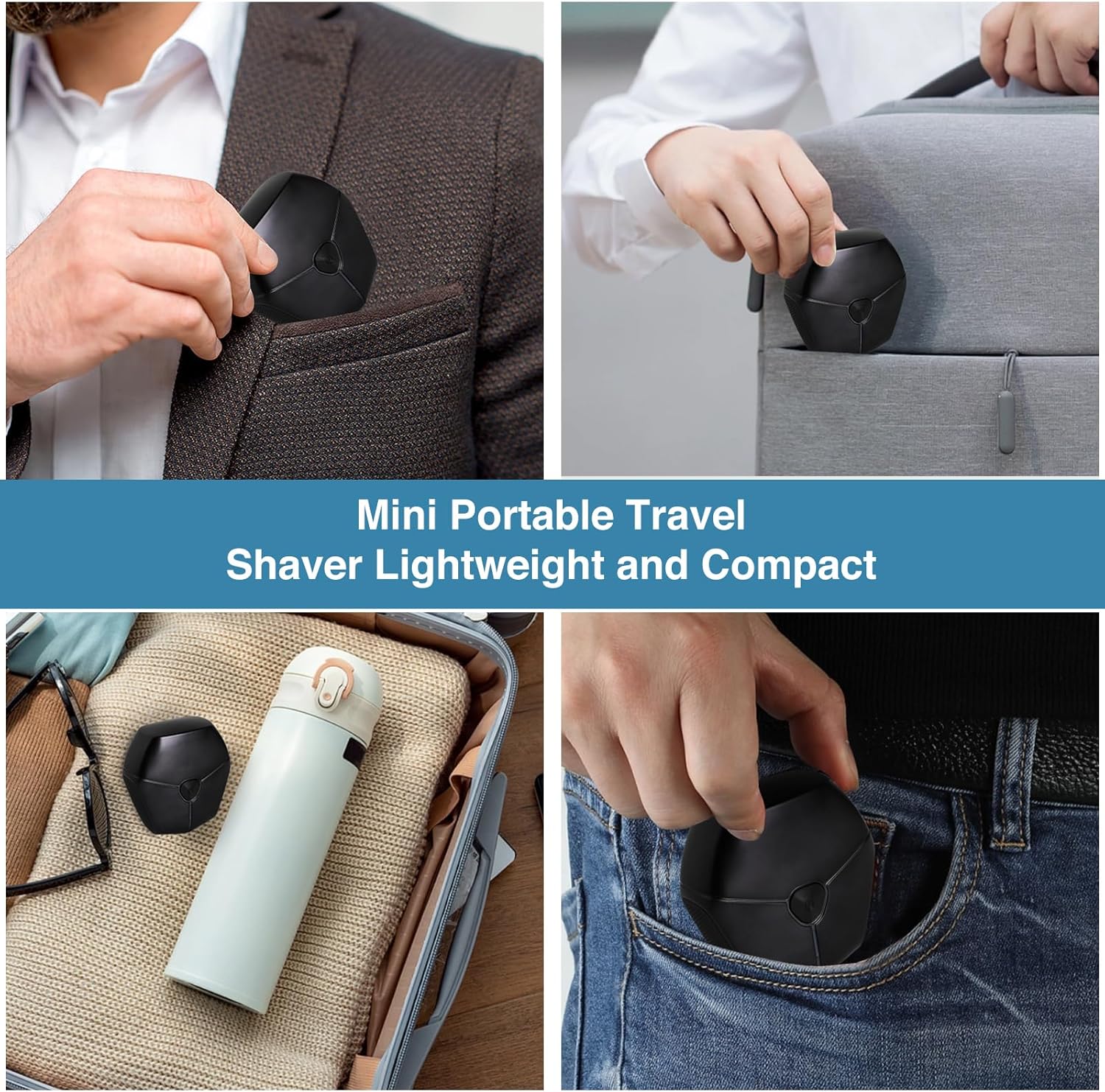 Mini maquinilla de afeitar eléctrica para hombres, afeitadora portátil en seco y húmedo, sin cables, recargable, IPX6, impermeable, flotante,
