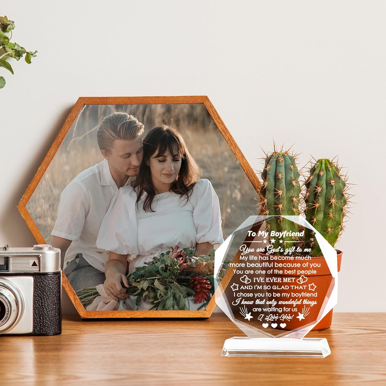 YWHL Regalos románticos para novio de novia, recuerdo de cristal único para mi novio, regalos de cumpleaños, aniversario, día de San Valentín,