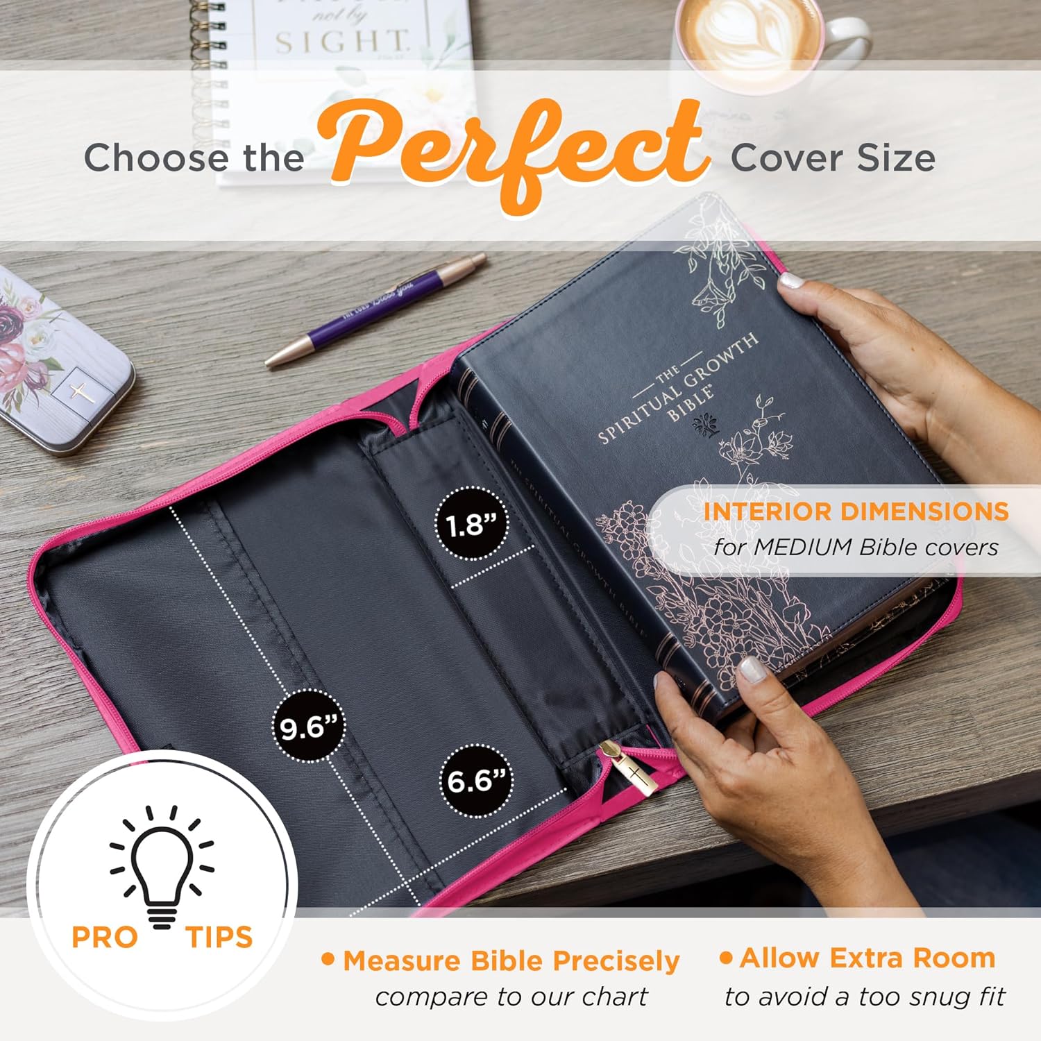 Christian Art Gifts Funda para Biblia de moda para mujer, He Has Made Everything Beautiful Eclesiastés 311, piel sintética rosa, talla M