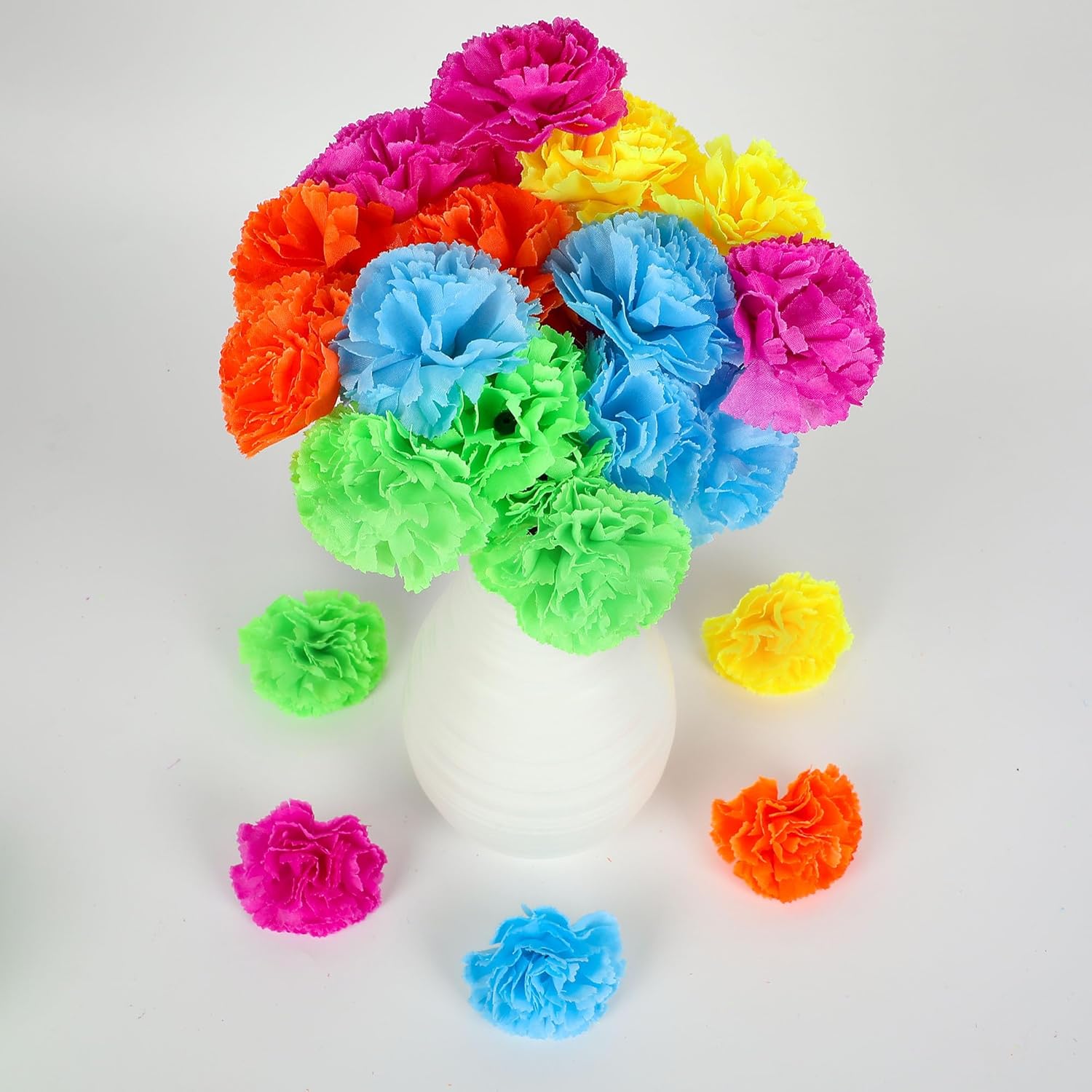 59 pancartas mexicanas de caléndula artificiales, cabezas de flores de seda de colores para el Día de los Muertos, Día de los Muertos, Diwali,