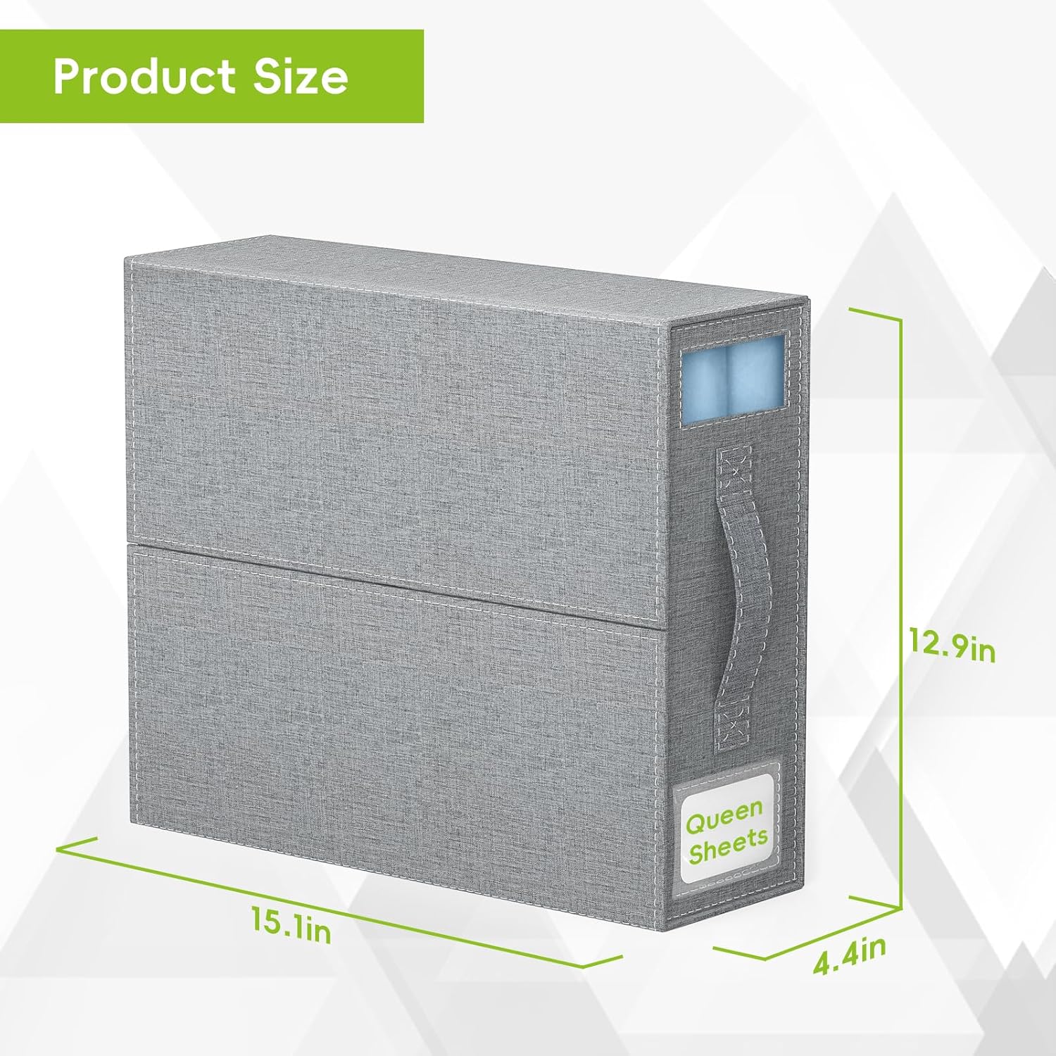 Feverdes SheetCube – Organizadores de sábanas y almacenamiento, paquete de 2 (tamaño Queen o King) plegable, con cremallera, para sábanas, fundas de
