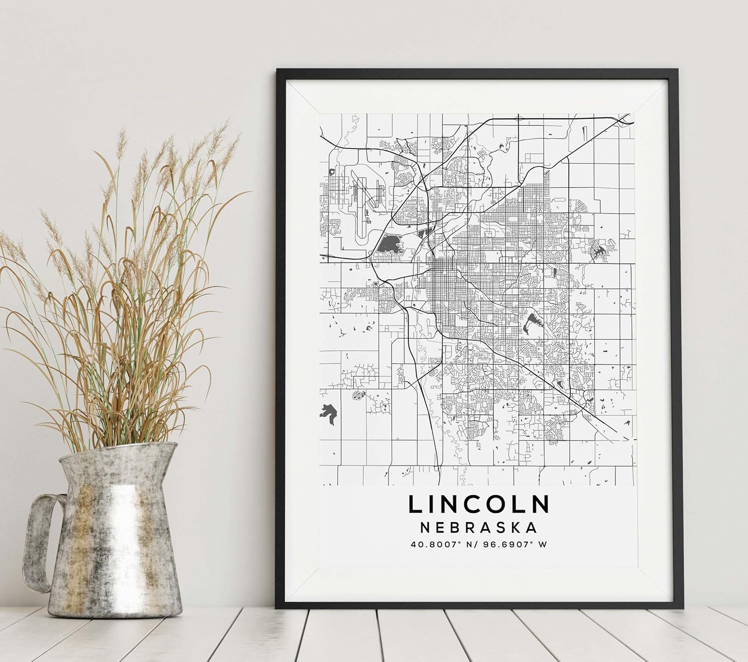 Mapa de Lincoln, Nebraska, Light 2 (8×10)