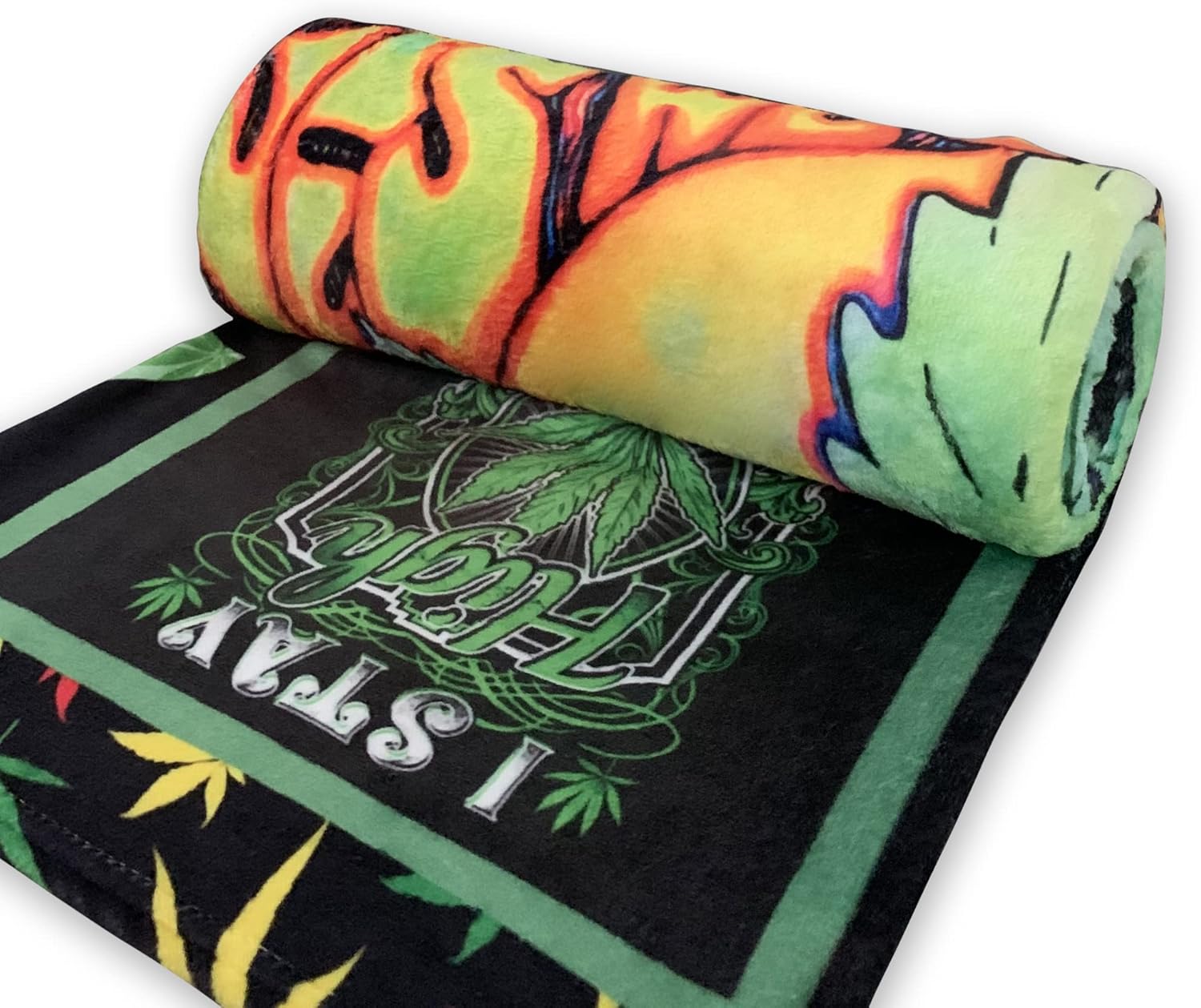 Manta de franela de malezas súper cálida y suave para cama, sofá, sofá, acurrucarse, transpirable, hojas de marihuana y cannabis, para todas las