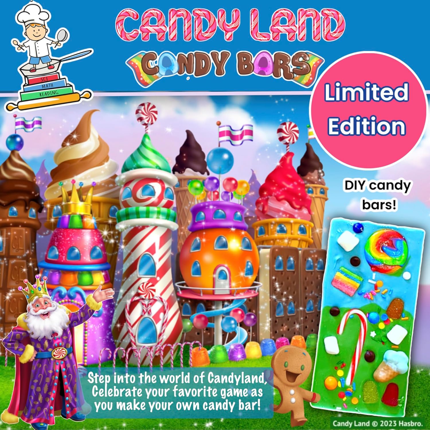 I’m The Chef Too! Candyland – Kit de barras de caramelo, kit de hornear para niños, divertido STEM educativo, sirve 2