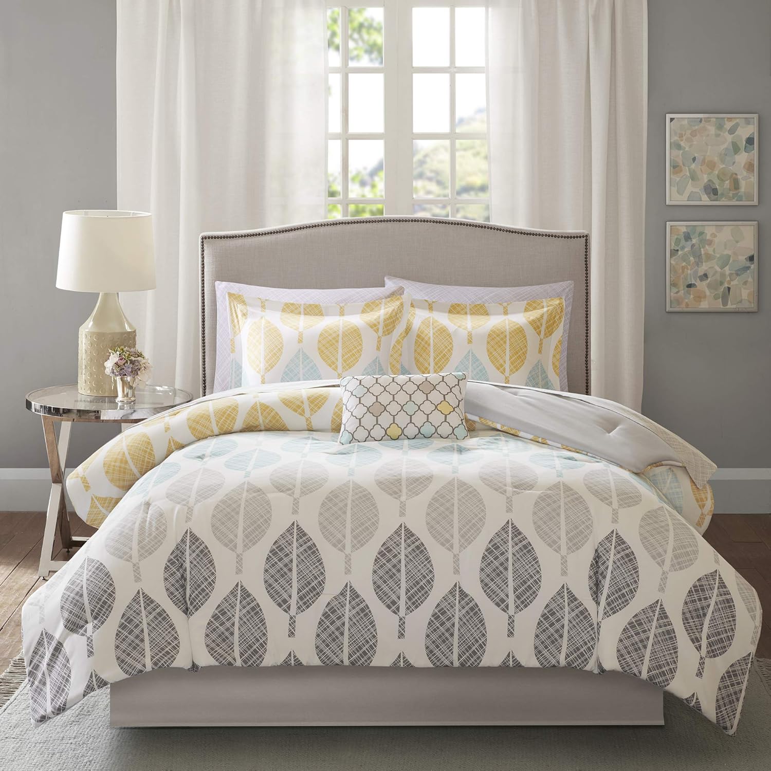 Madison Park Essentials – Juego de cama completo que incluye un edredón cálido con diseño en colores vibrantes y relleno alternativo para todas las