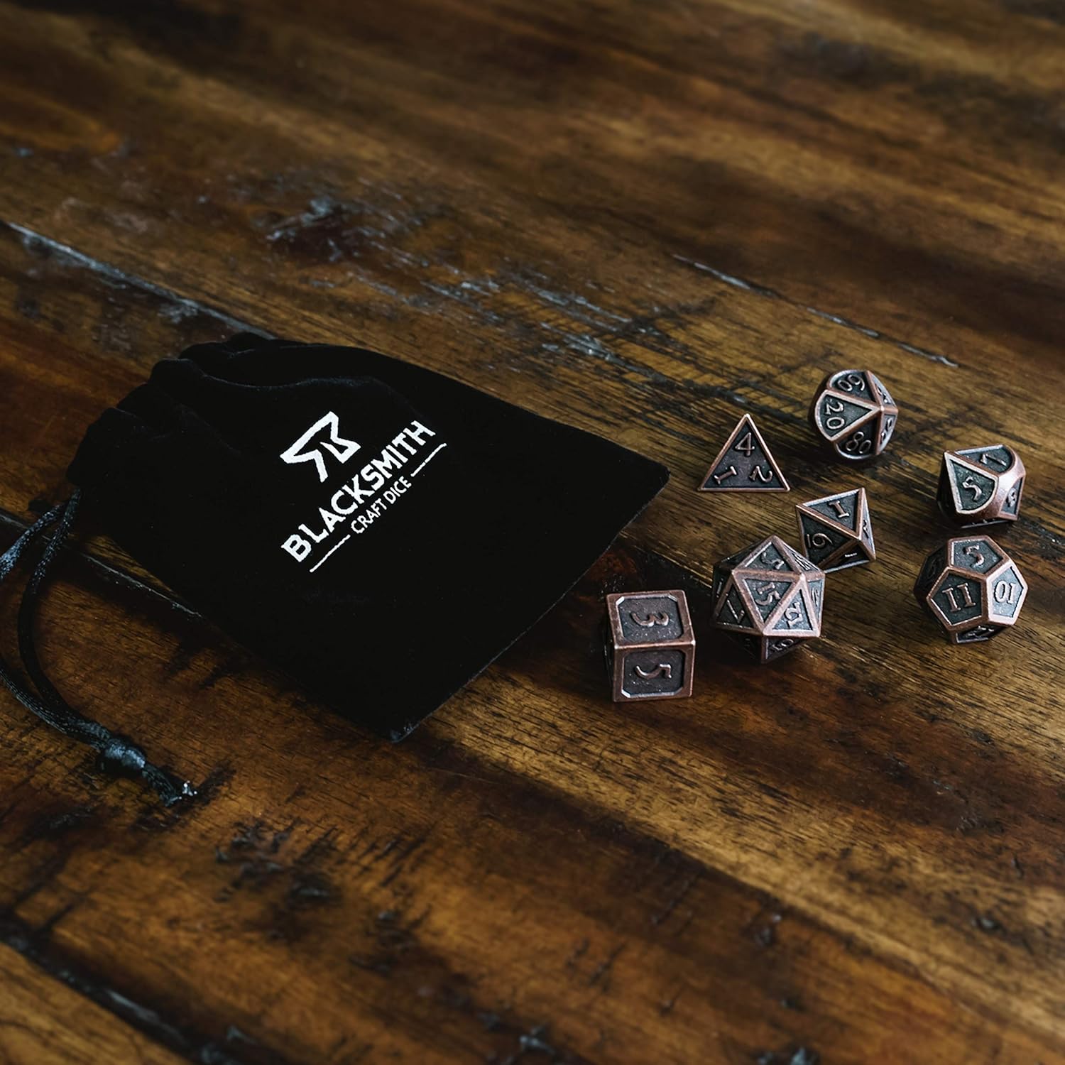 Juego de dados de metal DND, 7 piezas, juego de dados de metal indestructibles con bolsa de dados juego de dados D&D (juego de dados de mazmorras y