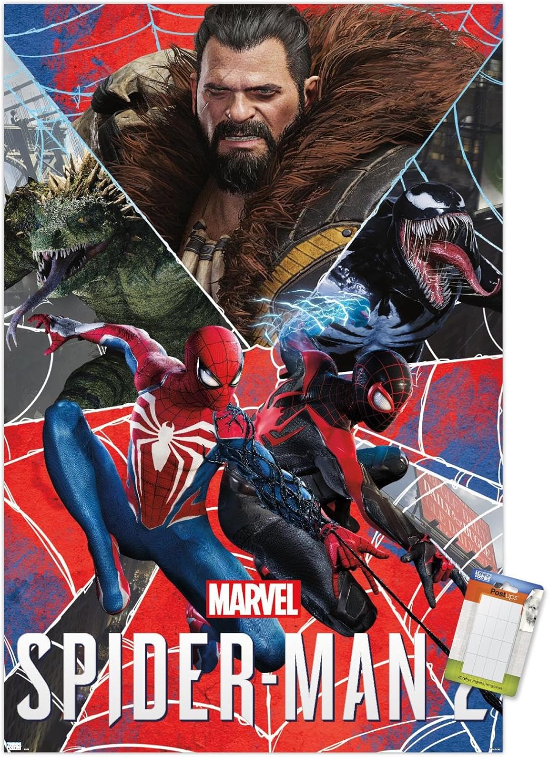 Trends International Marvel’s Spider-Man 2 – Póster de pared de grupo, 22.37 x 34.00 pulgadas, paquete de póster y montaje prémium