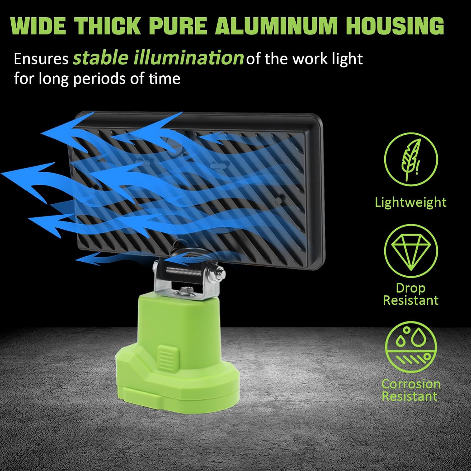 Luces de trabajo LED inalámbricas de 6000 lm de 38 W, compatibles con batería Ryobi de 18 V20 V, linterna portátil súper brillante, luz de