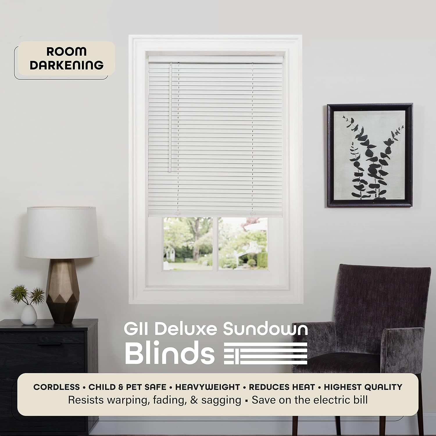 Achim Home Decor – Minipersiana inalámbrica para oscurecer la habitación, 46 pulgadas de largo, 64 pulgadas de altura, tamaño de listón de 1