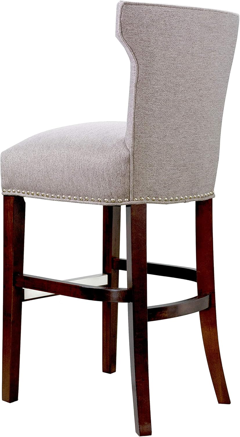 Sole Designs Bella Wingback – Taburetes de bar de altura de mostrador para isla de cocina o pub en casa, moderno taburete tapizado sin brazos con
