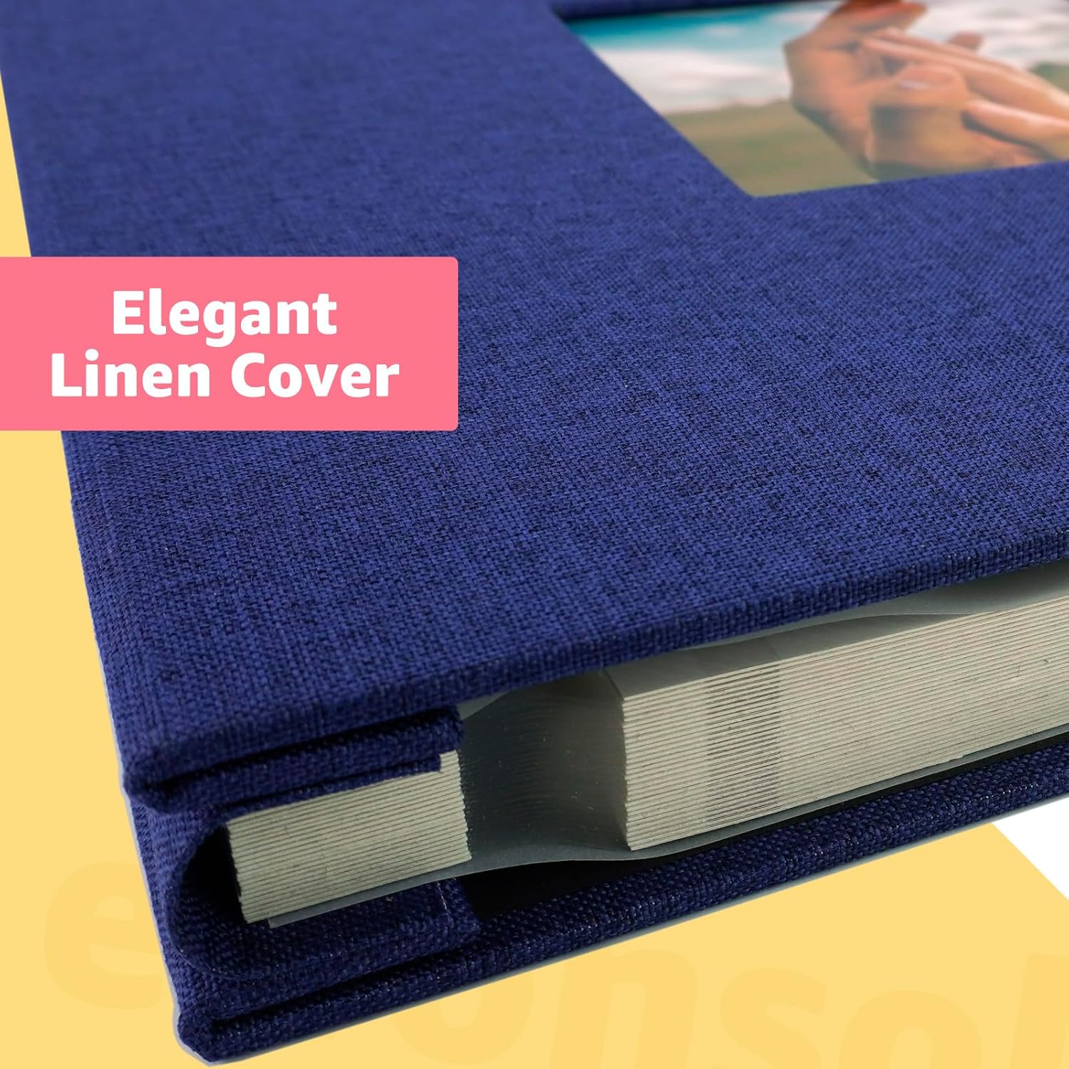 Álbum de fotos autoadhesivo con ventana de visualización de imágenes, álbum de recortes de bricolaje para imagen de 4 x 6, 5 x 7, 8 x 10, 40 páginas