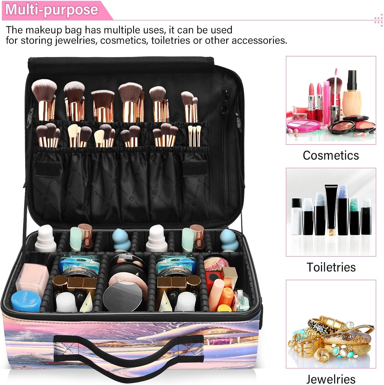 Zathe Snowman and Country House travel cosmetic bag toiletry bag toiletry travel kit make up bag purse travel makeup bags for women bolso de