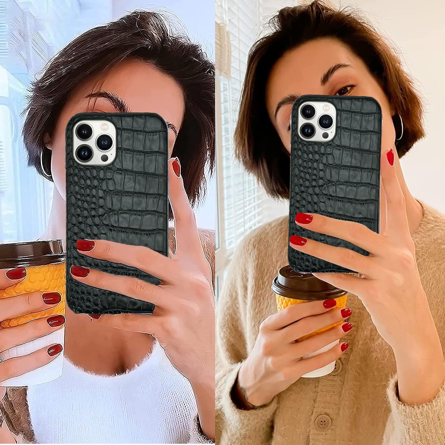 Funda de cuero para iPhone 11, diseño clásico retro, suave TPU delgado, a prueba de golpes, funda de cuero negro para iPhone 11, funda de lujo