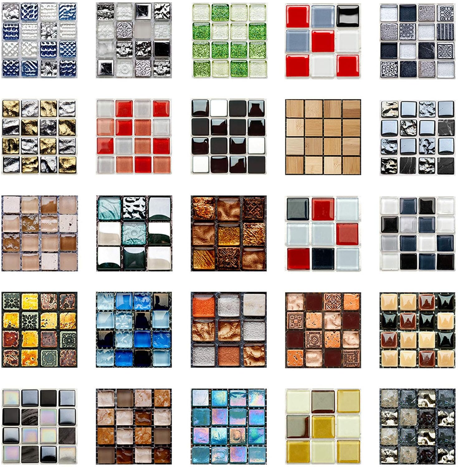 10 hojas de calcomanías 3D autoadhesivas para azulejos 3D, calcomanías de pared autoadhesivas de 4 x 4 pulgadas, azulejos de cristal para decoración
