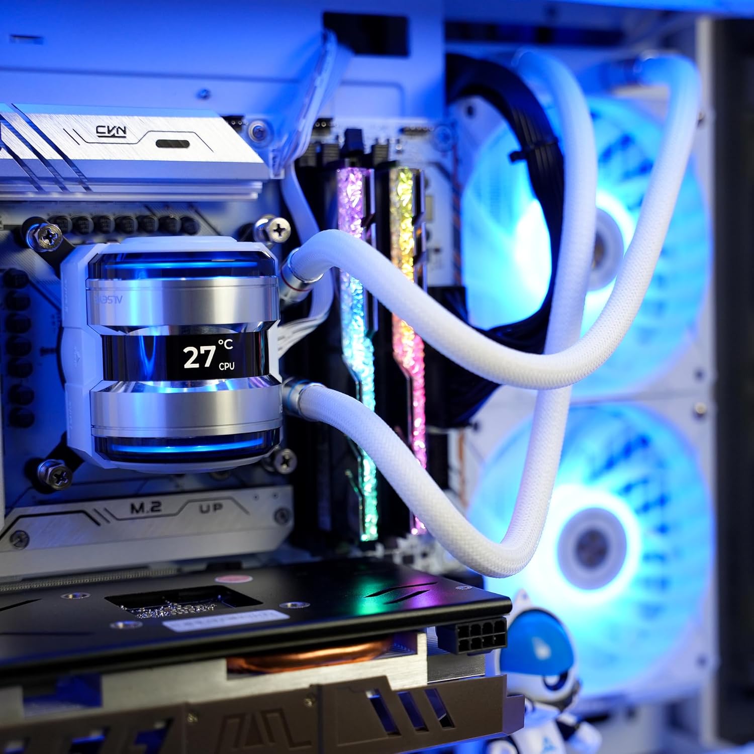 ALSEYE Infinity i240 AIO – Enfriador líquido de CPU, sistema de bombas duales, enfriador de agua de CPU con pantalla de visualización de