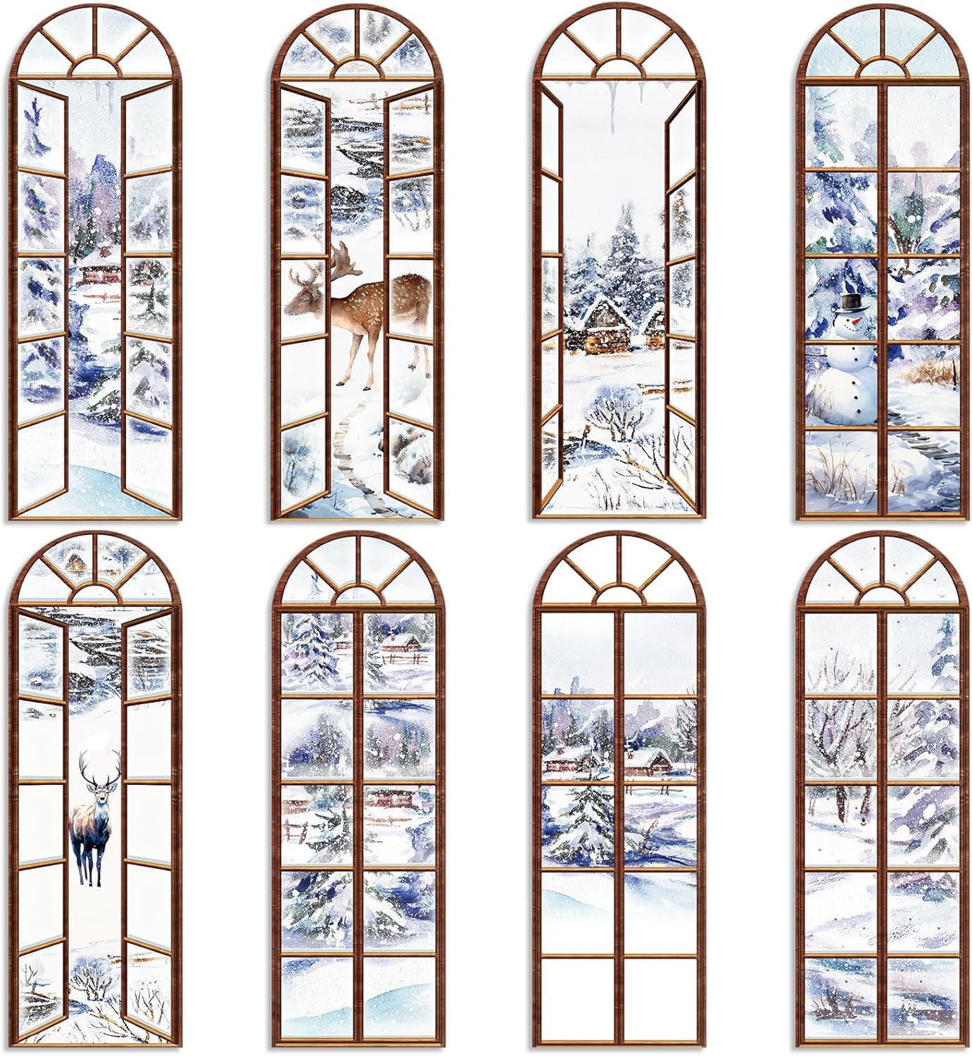 Qeeenar 48 marcadores rústicos de invierno para mujeres, marcadores de libros de nieve de invierno para mujeres, marcadores de Navidad, árbol de