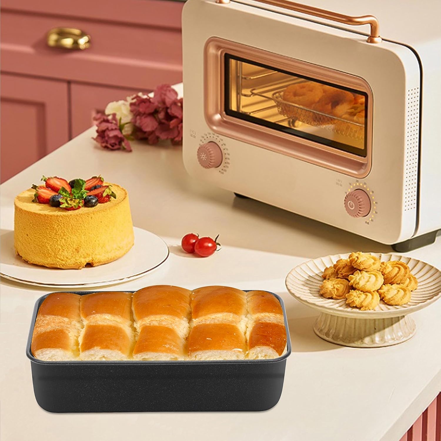 Herogo Molde antiadherente para pan, 9 x 5 pulgadas, molde para hornear pan de carne de acero inoxidable para hornear pan de carne, brownie, lasaña